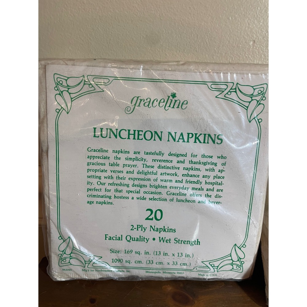 Vintage Christmas Luncheon Napkins Set 3 Packs Poinsettia Tree American Greeting - Picture 6 of 8